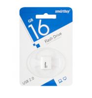 Флешка USB 16 Гб SmartBuy LARA, USB2.0, пластик, белый
