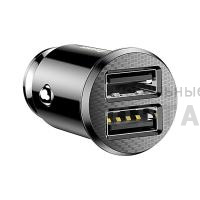 АЗУ блок питания Baseus Grain Car Charger (Dual USB 5V 3.1A ) Black