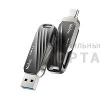 Флешка USB3.0 128GB Netac  US11 Dual  чёрный/серебро  (USB 3.0 / Type C)
