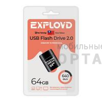Флешка USB 64 Гб Exployd  640  чёрный Флешка USB 64 Гб Exployd  640  чёрный