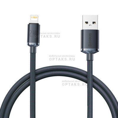 Кабель Usb to Lightning Baseus Crystal Shine Series Fast Charging Data 2.4A 1.2m Black